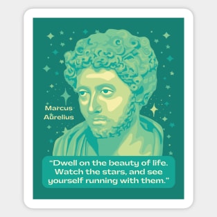 Marcus Aurelius Portrait and Quote Sticker